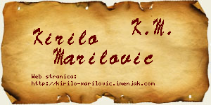 Kirilo Marilović vizit kartica
